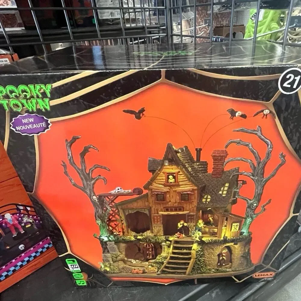 Spooky Town Halloween The Cursed Cabin Haunted House Lighted Display